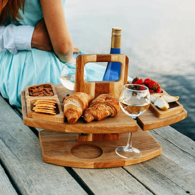 Wooden Picnic Table Wine Rack