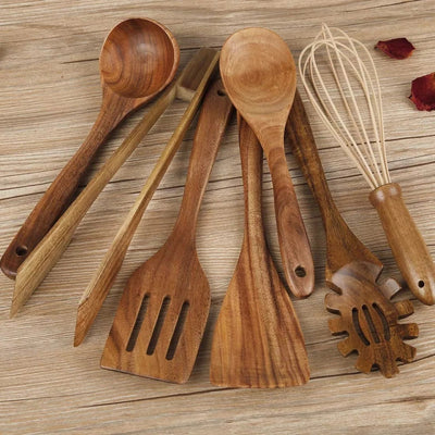 Premium Wooden Cooking Utensils 7pcs
