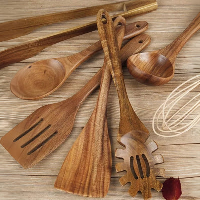 Premium Wooden Cooking Utensils 7pcs