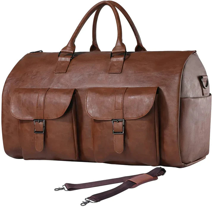 Elegant Leather Waterproof Travel Duffel