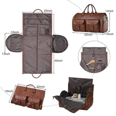 Elegant Leather Waterproof Travel Duffel