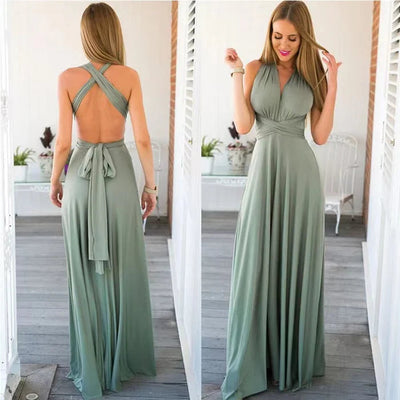 Convertible Wrap Maxi Dress Women