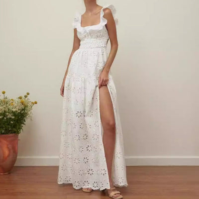 Summer Split Women's White Dress