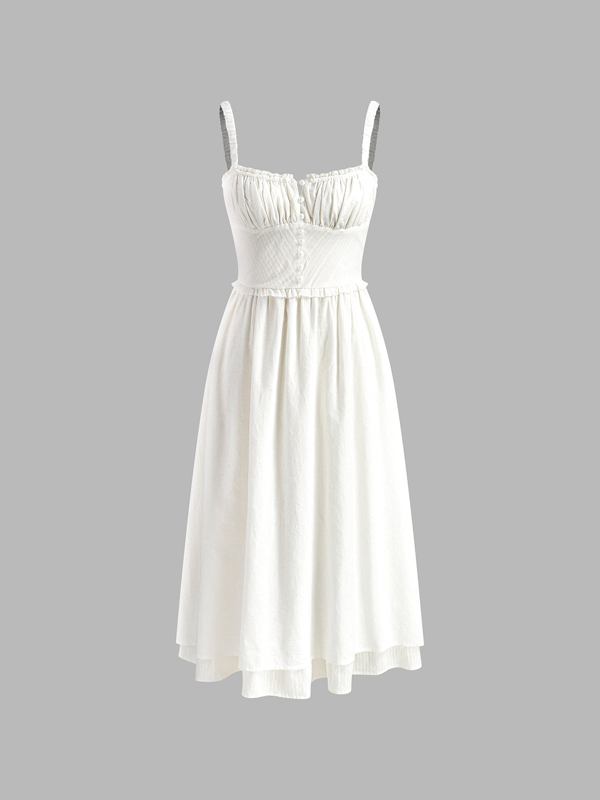 Ruffle Hem Women's White Dress