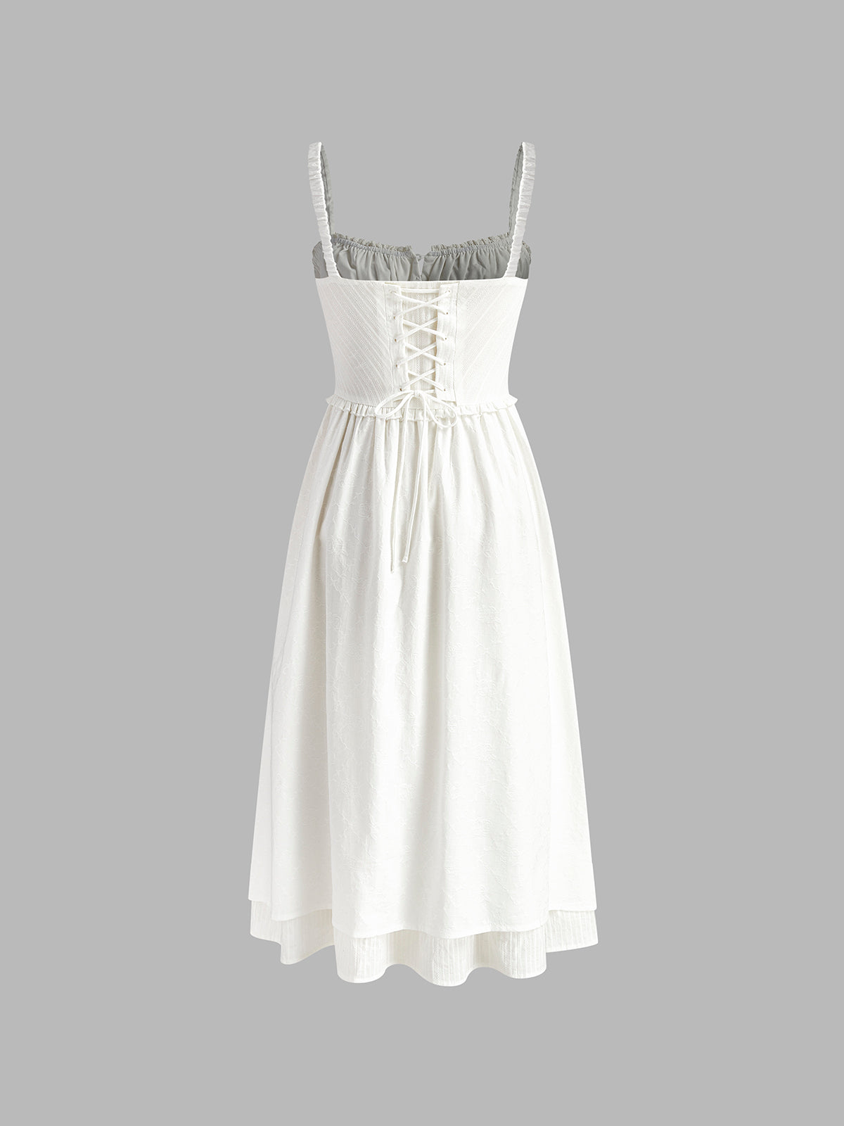 Ruffle Hem Women's White Dress