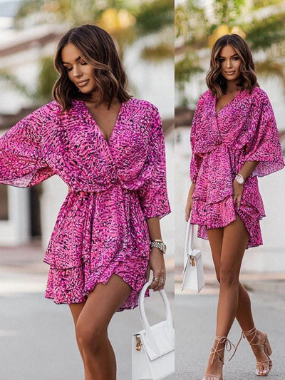Floral Ruffle Mini Dress Women