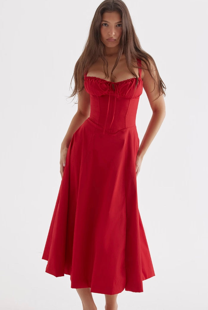 Corset Split Women’s Midi Dress