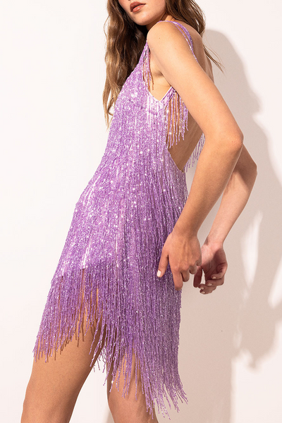 Sequin Fringe Women's Cocktail Dress