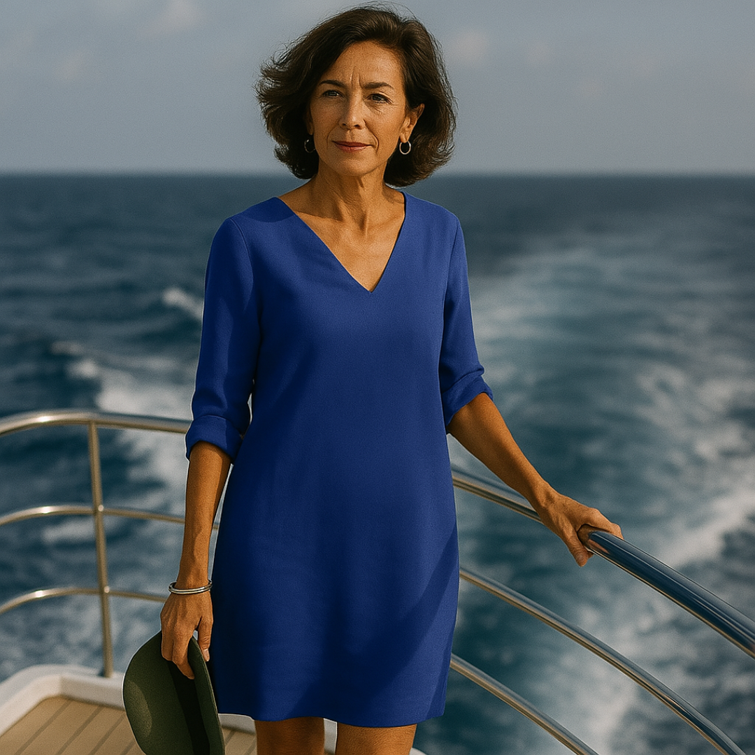 Linen Blend V-Neck Summer Dress Women