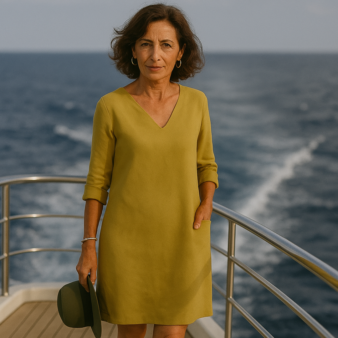 Linen Blend V-Neck Summer Dress Women