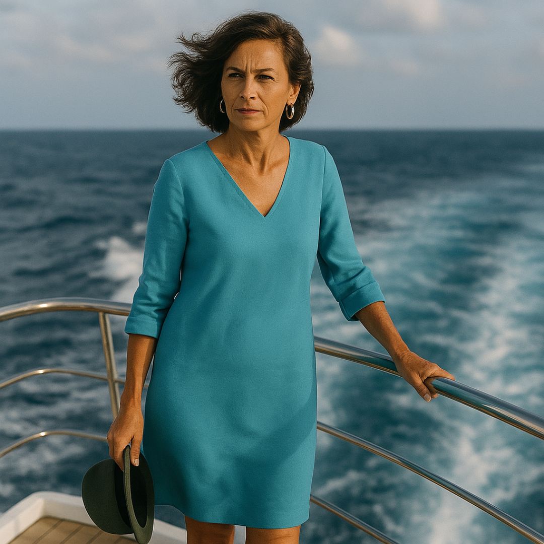 Linen Blend V-Neck Summer Dress Women