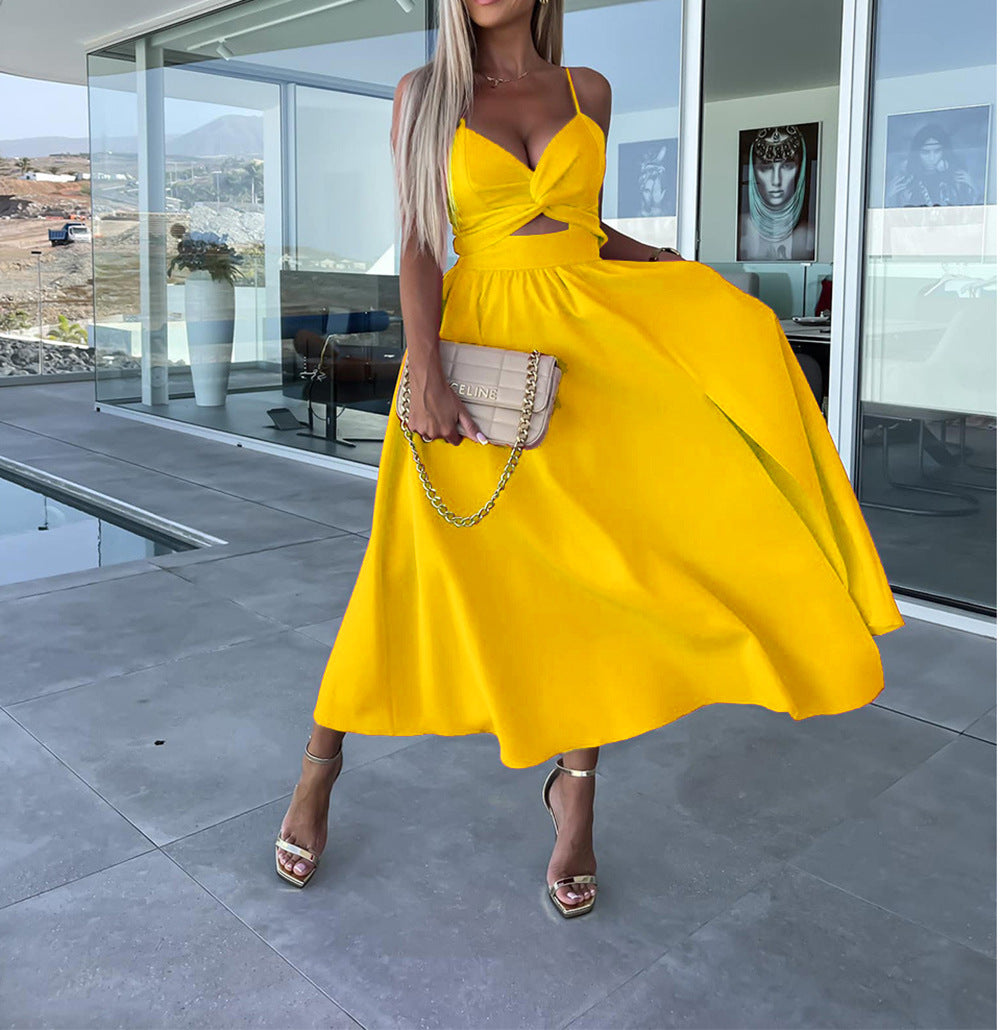 Cut-Out Cocktail Midi Dress Women