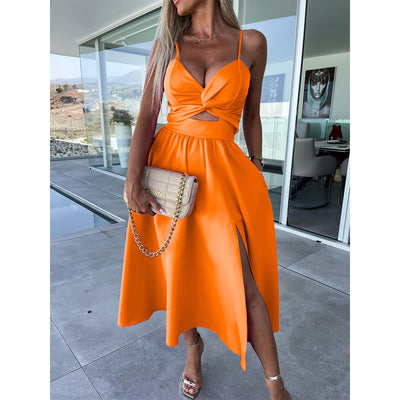Cut-Out Cocktail Midi Dress Women