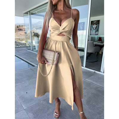 Cut-Out Cocktail Midi Dress Women