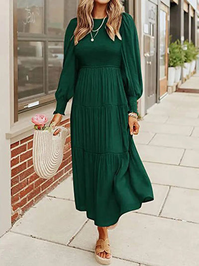 Long-Sleeve Smocked Women’s Midi Dress
