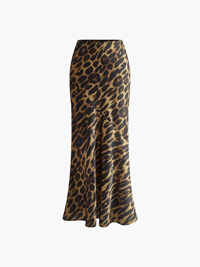 Leopard Print Women's Maxi Skirt