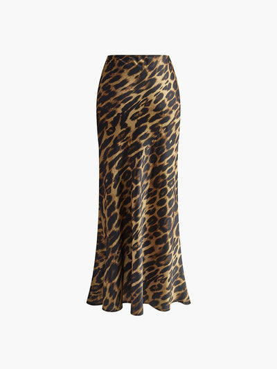 Leopard Print Women's Maxi Skirt