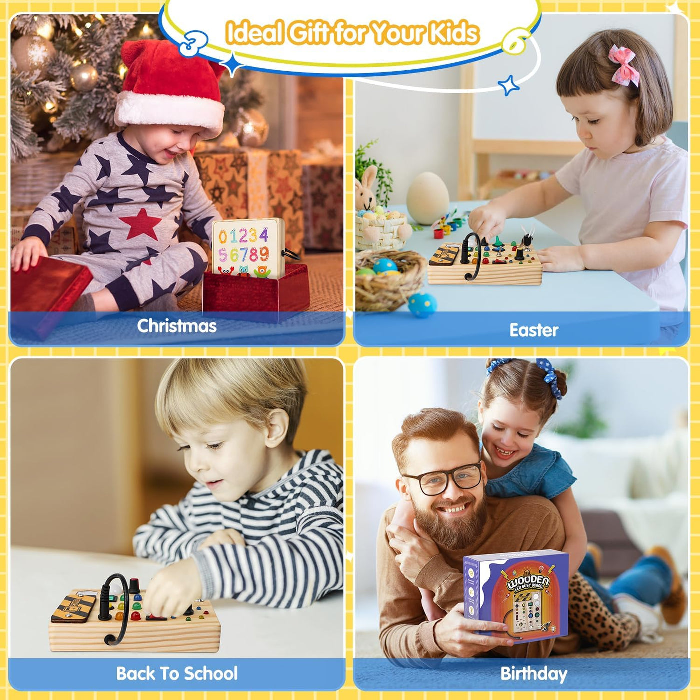 Wooden Busy Board Montessori Toy