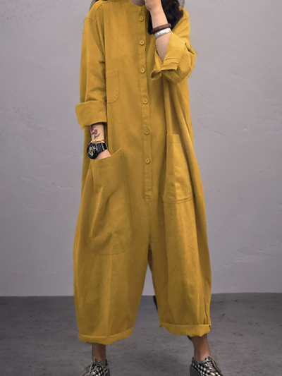 Loose Cotton Linen Jumpsuit