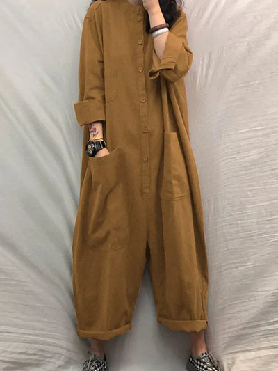 Loose Cotton Linen Jumpsuit