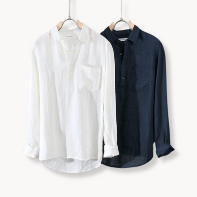 Relaxed Linen Popover Shirt Style