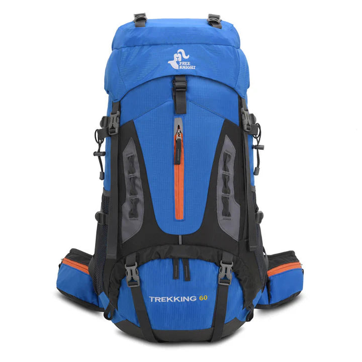 Aussietactix 60L robust hiking rucksack with adjustable straps and water-repellent design.