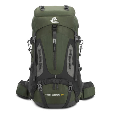 Aussietactix 60L robust hiking rucksack with adjustable straps and water-repellent design.