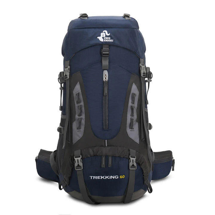 Aussietactix 60L robust hiking rucksack with adjustable straps and water-repellent design.