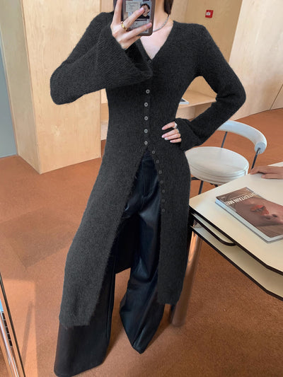 Long Knitted Women's Cardigan