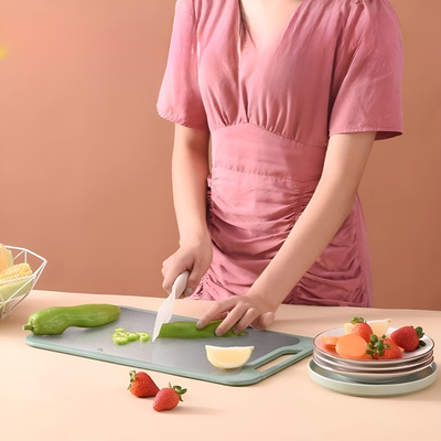 Stylish Double-Sided Steel Chopping Board