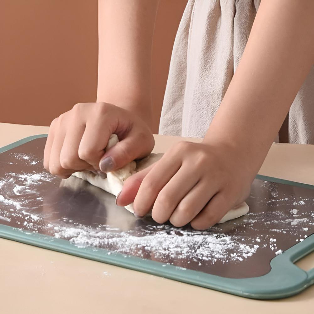 Stylish Double-Sided Steel Chopping Board