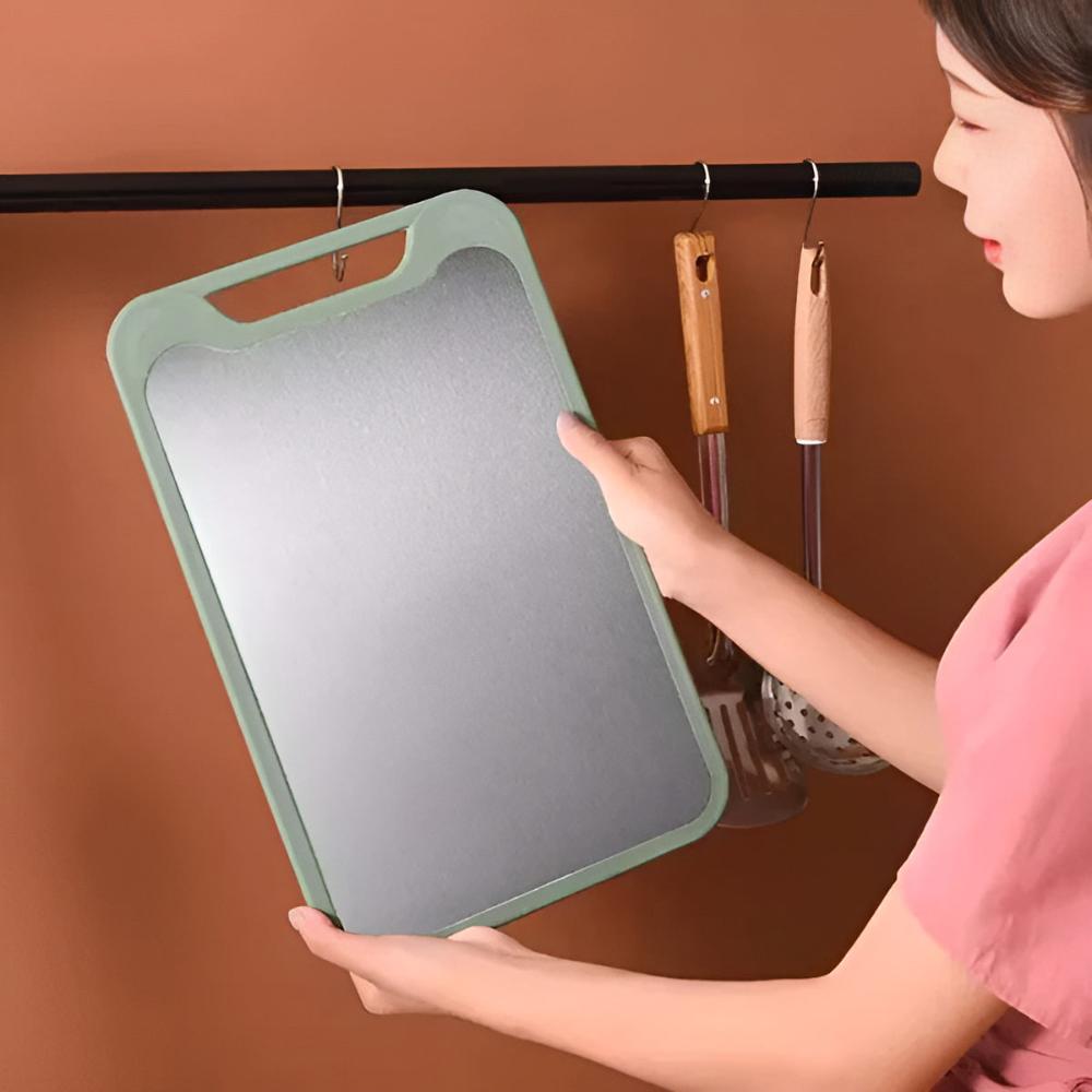 Stylish Double-Sided Steel Chopping Board