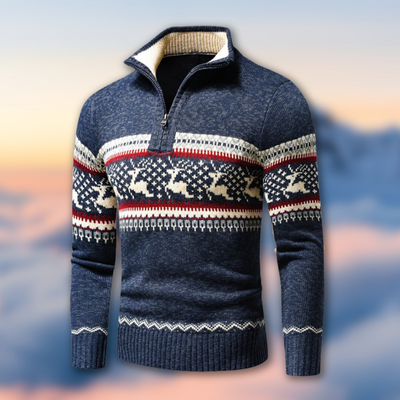 Stylish Half-Zip Christmas Sweater