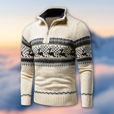 Stylish Half-Zip Christmas Sweater