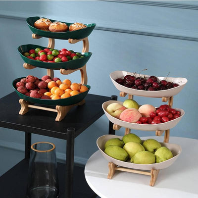 Wooden Tiered Fruits Stand Decor