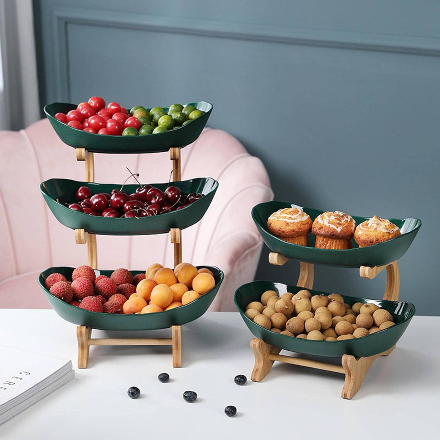 Wooden Tiered Fruits Stand Decor