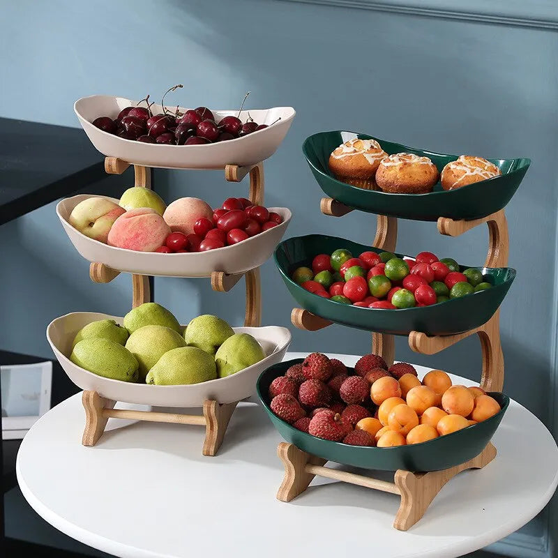 Wooden Tiered Fruits Stand Decor