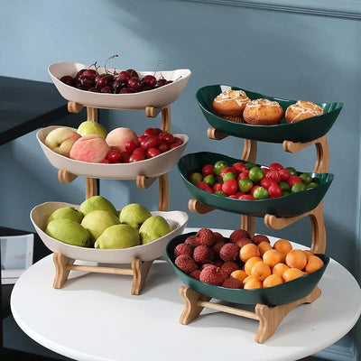 Wooden Tiered Fruits Stand Decor