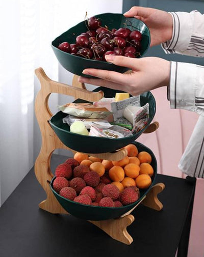 Wooden Tiered Fruits Stand Decor