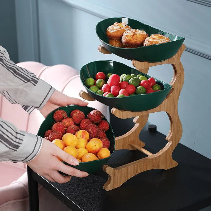 Wooden Tiered Fruits Stand Decor