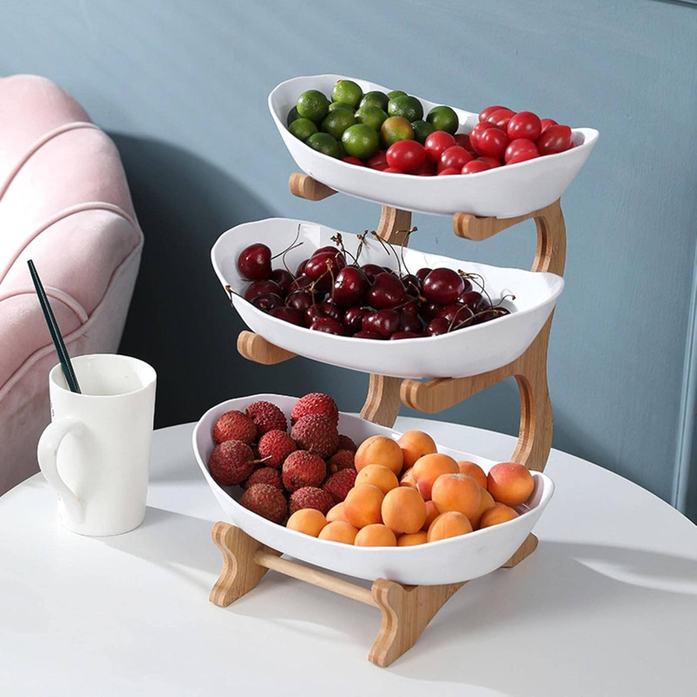 Wooden Tiered Fruits Stand Decor