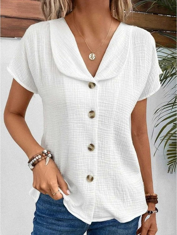 Elegant Women’s Collar Linen Shirts