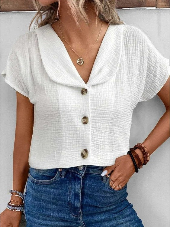 Elegant Women’s Collar Linen Shirts