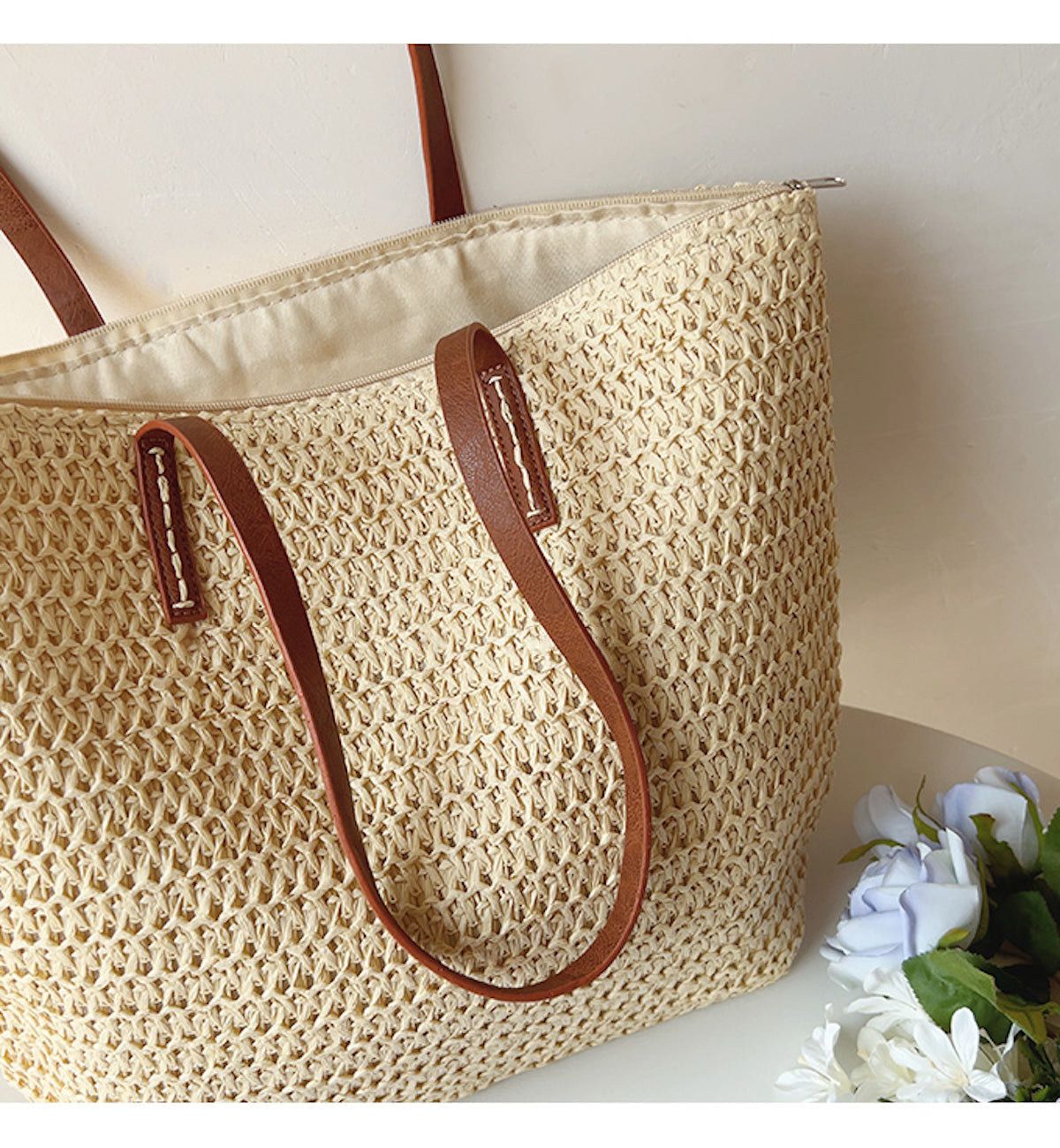 Woven Beach Tote Bag Women