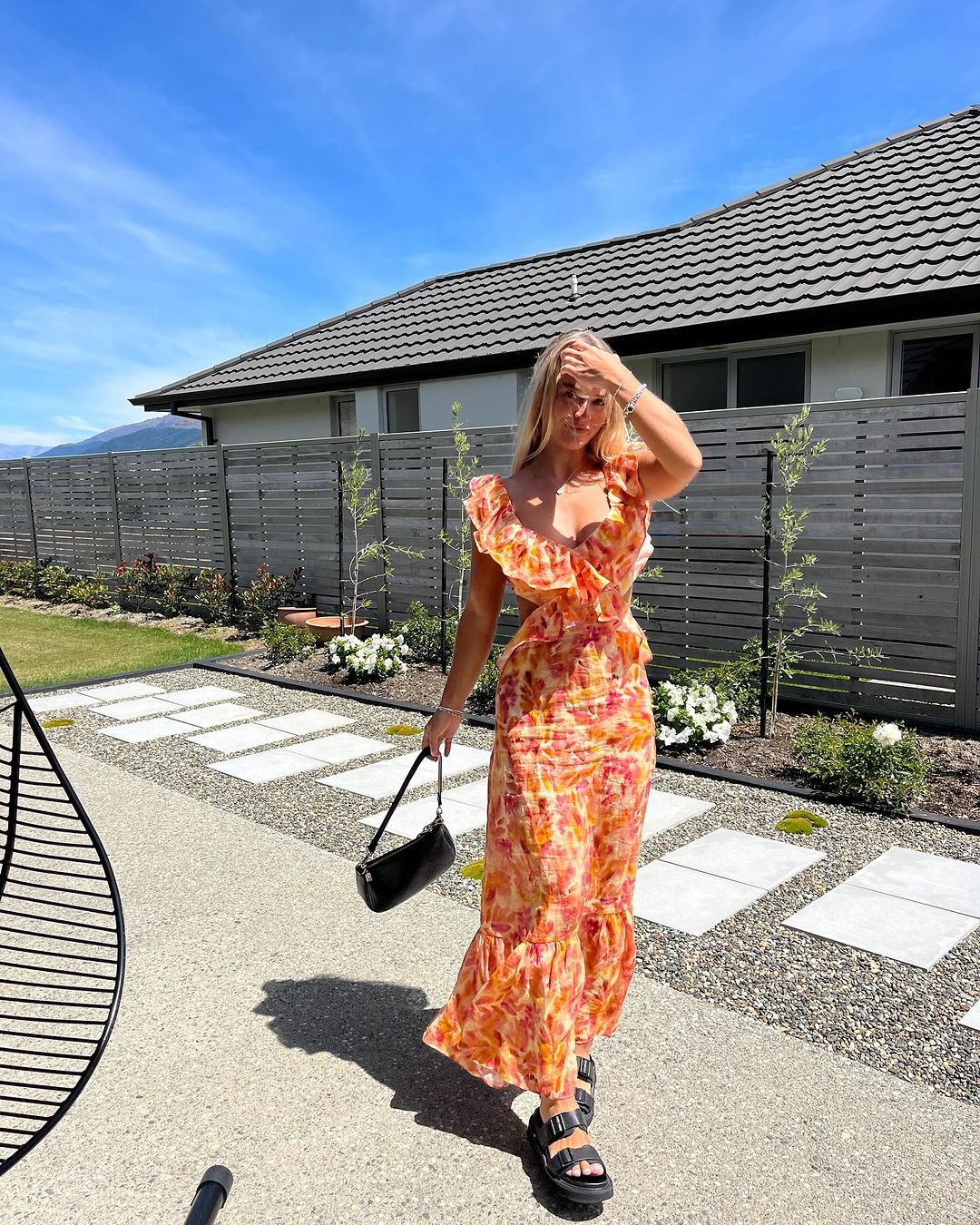 Summer Floral Ruffle Maxi Dress Women