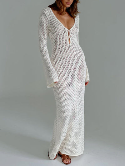 Crochet Cover-Up Maxi Dress Women