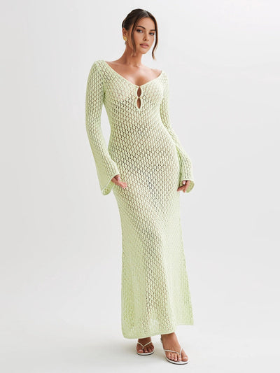 Crochet Cover-Up Maxi Dress Women