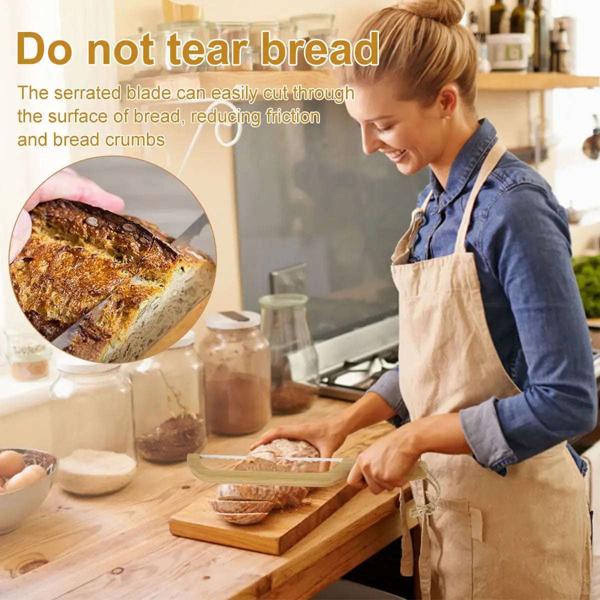 Wooden Bread Knife Slicer