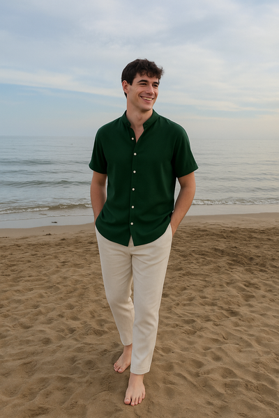 Men’s Retro Linen Beachwear Set