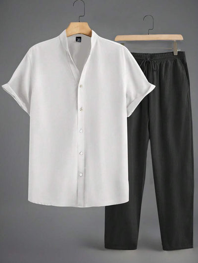 Men’s Retro Linen Beachwear Set